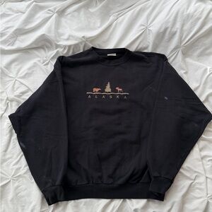 Vintage Black Alaska Graphic Men's Sweater